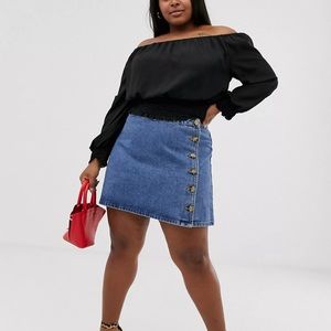 Plus Size Denim Skirt